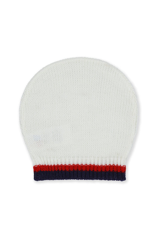 2-PCS-BEANIE KNITTED WHITE Cotton candy Pakistan