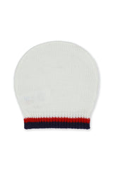 2-PCS-BEANIE KNITTED WHITE Cotton candy Pakistan