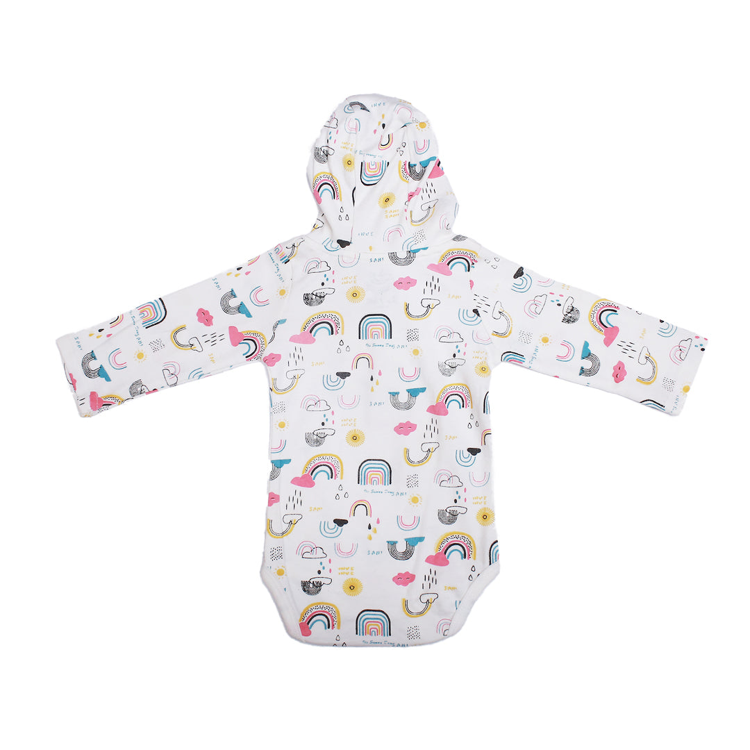 Rainbow sunshine Long sleeve Hooded bodysuit | Suits & Sets | The nest clothing