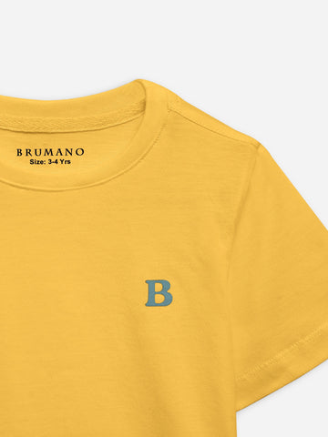 Canary Yellow 100% Cotton Casual Tee Brumano Pakistan