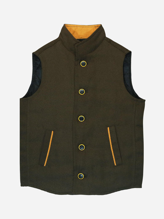 Cedar Brown Quilted Casual Sleeveless Vest Brumano Pakistan