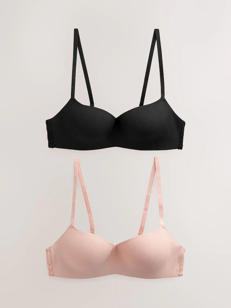 2PK LP NW RIB BLKPK | BLACK/PINK