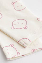 Pink/White Bear Baby Long Sleeve Bodysuits 4 Pack NEXT UK