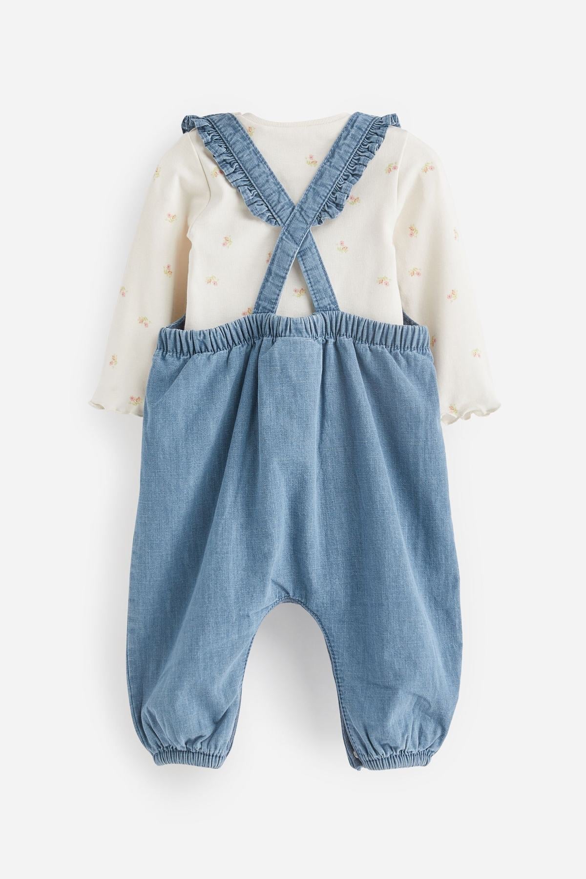 Baby 2pc Baby Dungaree & Bodysuit Set NEXT UK