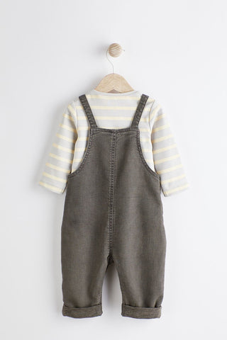 Baby Appliqué Denim Dungarees And Jersey Bodysuit Set