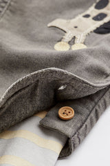 Baby Appliqué Denim Dungarees And Jersey Bodysuit Set NEXT UK