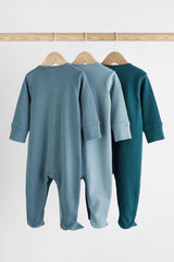 3 Pack Cotton Baby Sleepsuits NEXT UK
