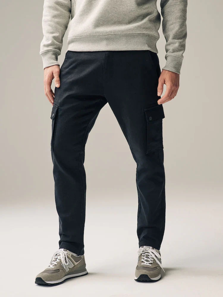 Black Motionflex Stretch Cargo Trousers