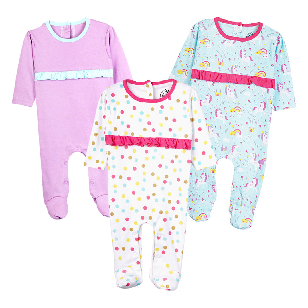 Set of 3 onseies- Rainbows & unicorn babe | Suits & Sets | The nest clothing