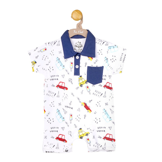 Zoomin' cars short sleeve collared Shortall