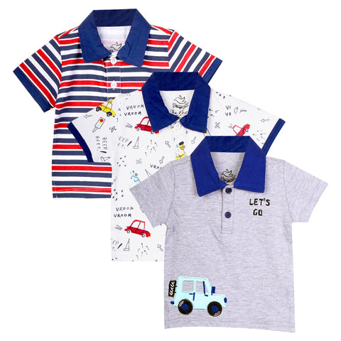 Little Roadster Polo Tee pack of 3 | Tops & T-Shirts | The nest clothing