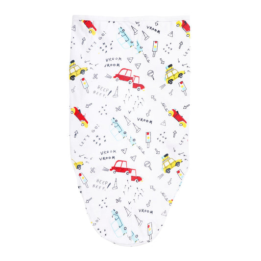 Zoomin' Cars Swaddle sheet with Velcro | Wrapping Sheets | The nest clothing