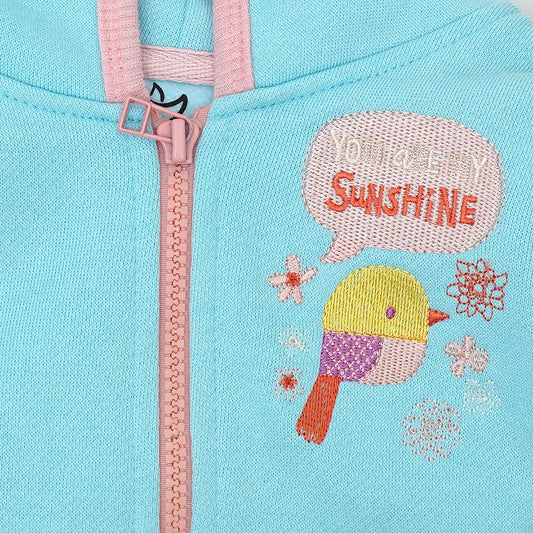 Blue Sky Birdie Zipper Sweater Pullover