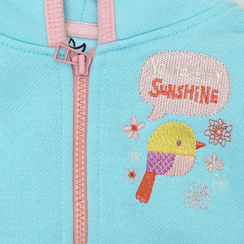 Blue Sky Birdie Zipper Sweater Pullover