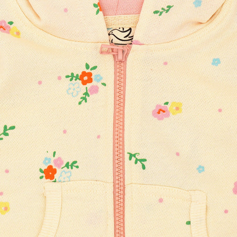 Bird House Off-White Floral Zipper Sweater | Jackets | The nest clothing