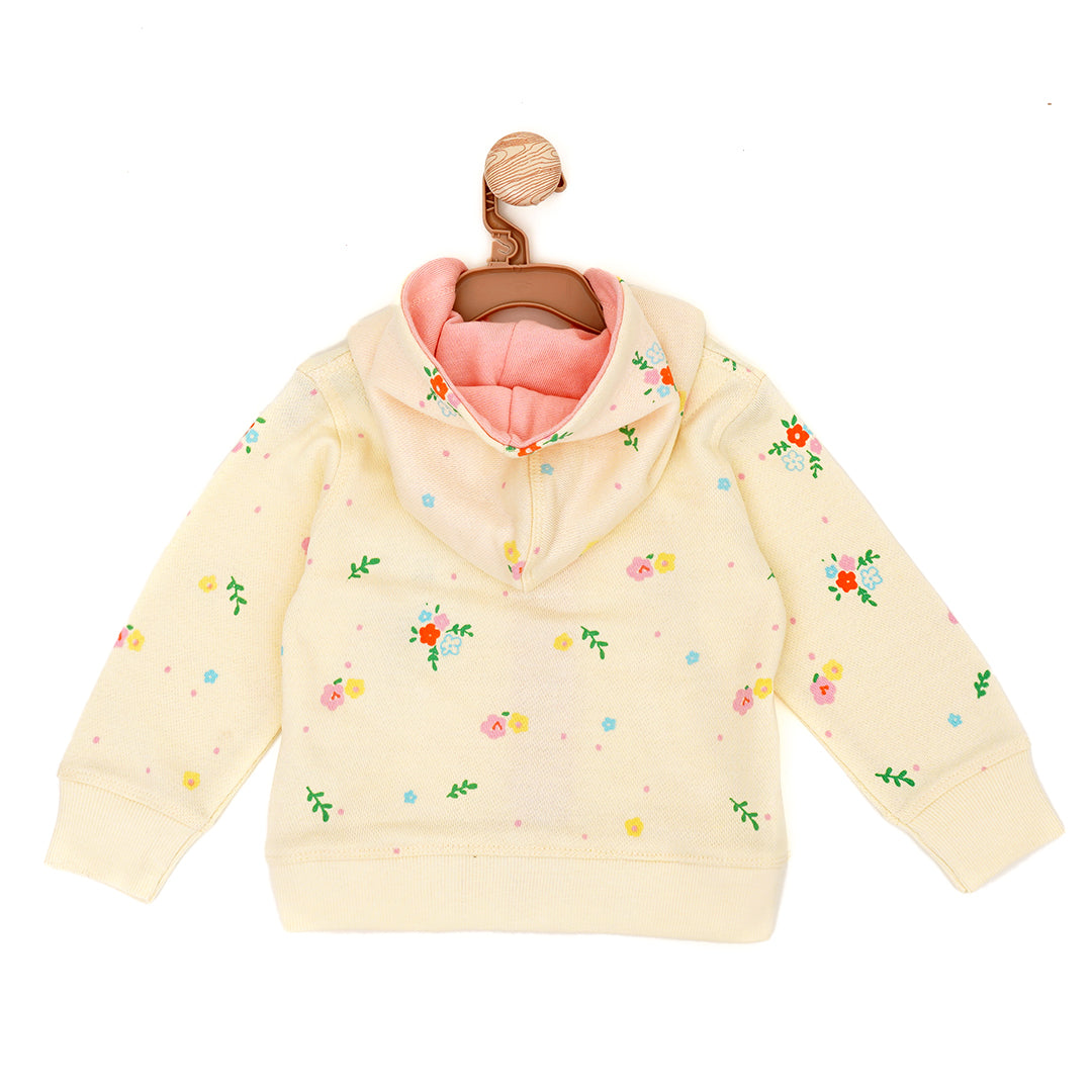 Bird House Off-White Floral Zipper Sweater | Jackets | The nest clothing