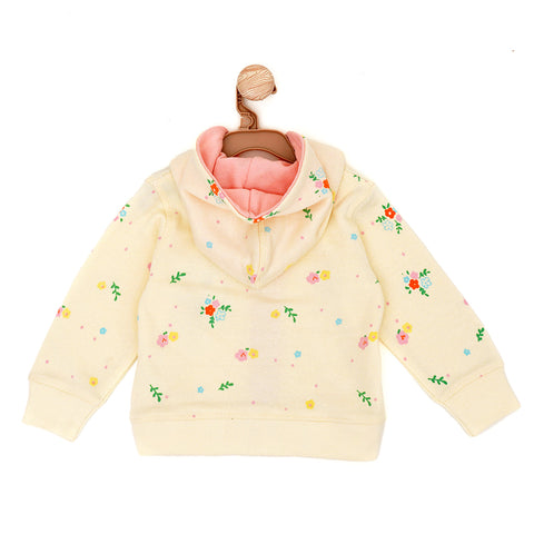 Bird House Off-White Floral Zipper Sweater | Jackets | The nest clothing