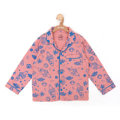 Blue on Rose Baby Nightime Suit Co-rd sets | Sets & Suits | The nest clothing