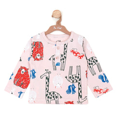 Animal Print Pink Baby Long Sleeve T-Shirt | Tops & T-Shirts | The nest clothing