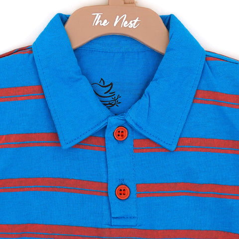 Red-Lined Blue Baby Shirt | Tops & T-Shirts | The nest clothing