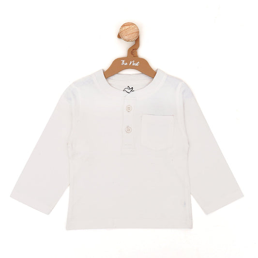 White Baby Shirt with Front Pocket | Tops & T-Shirts | The nest clothing