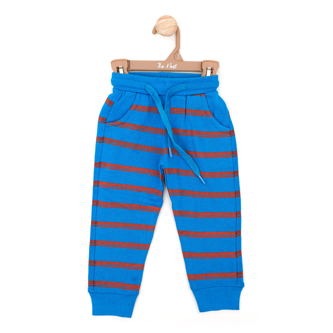 Red-Lined Blue Baby Trousers | Pyjamas | The nest clothing