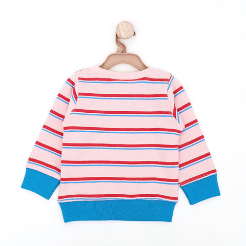 Pink Sweatshirt with Red and Blue Stripes | Hoodies, Jacket & Sweatshirts | The nest clothing