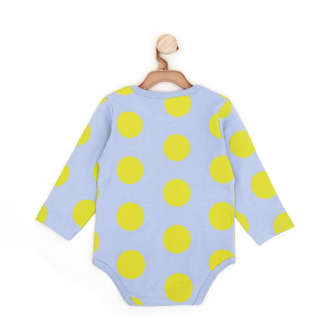 Lavender Sunshine Polka Dot Romper