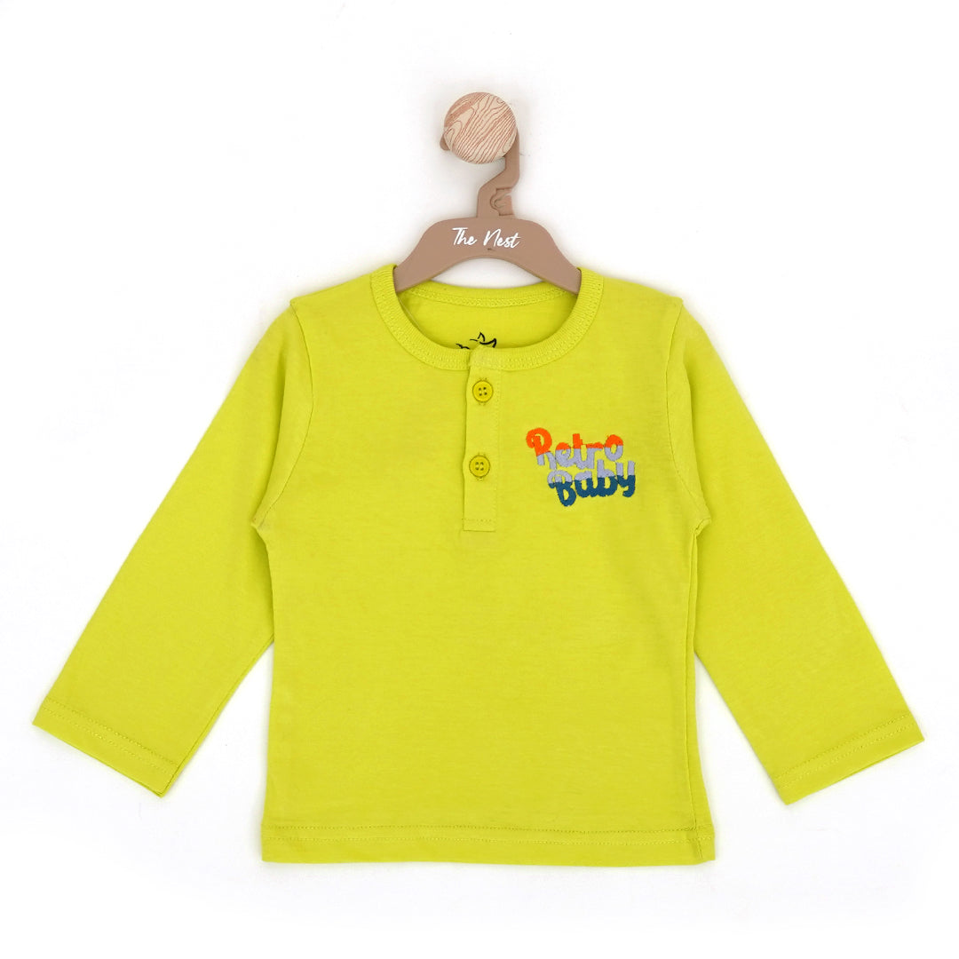 Lime Henley Baby Shirt | Tops & T-Shirts | The nest clothing