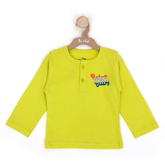 Lime Henley Baby Shirt | Tops & T-Shirts | The nest clothing