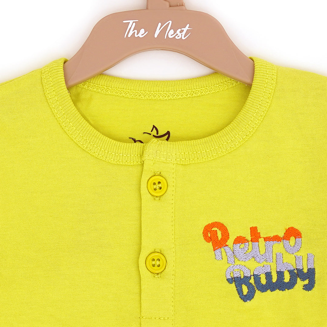 Lime Henley Baby Shirt | Tops & T-Shirts | The nest clothing