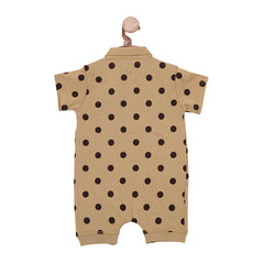 Polka-Dot Henley Baby Romper | Rompers | The nest clothing