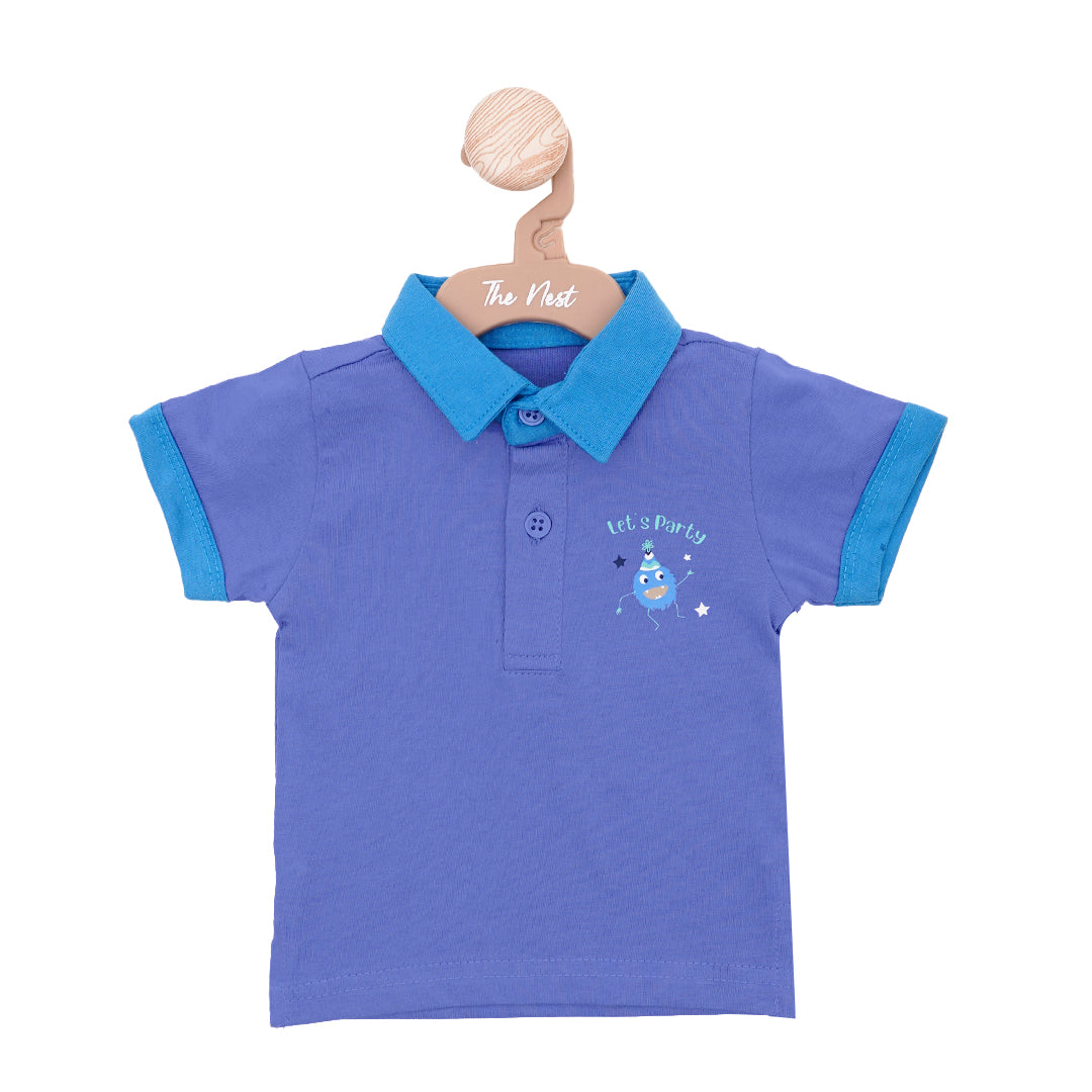 Cosmic Party Purple Polo T-shirt | Tops & T-Shirts | The nest clothing