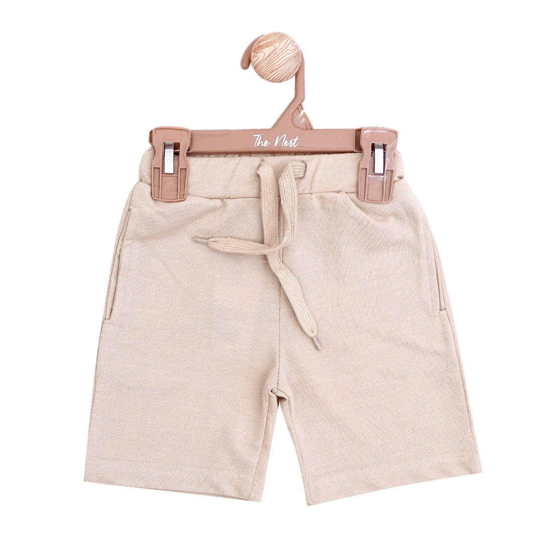 Beige drawstring shorts