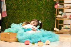 Stunning Long Frock Based On Breeze Net With Muffles And Lon | Frocks & Dress | QS STUDIO