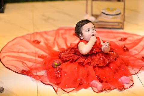 Red Bows - Scarlet Blossom | QS STUDIO | Frocks | Newborn baby clothes