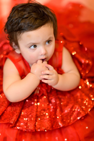 Red Bows - Scarlet Blossom | QS STUDIO | Frocks | Newborn baby clothes