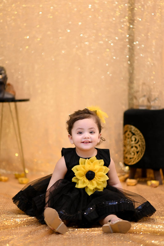 Black Sunflower | QS STUDIO | Frocks | Newborn baby clothes