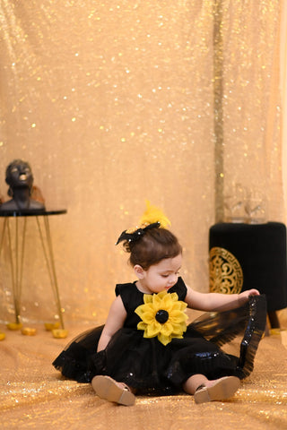 Black Sunflower | QS STUDIO | Frocks | Newborn baby clothes