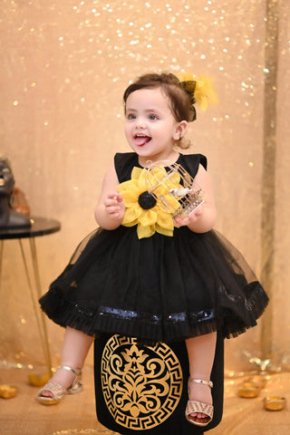 Black Sunflower | QS STUDIO | Frocks | Newborn baby clothes