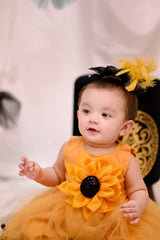 Mustered Sunflower | QS STUDIO | Frocks | Newborn baby clothes