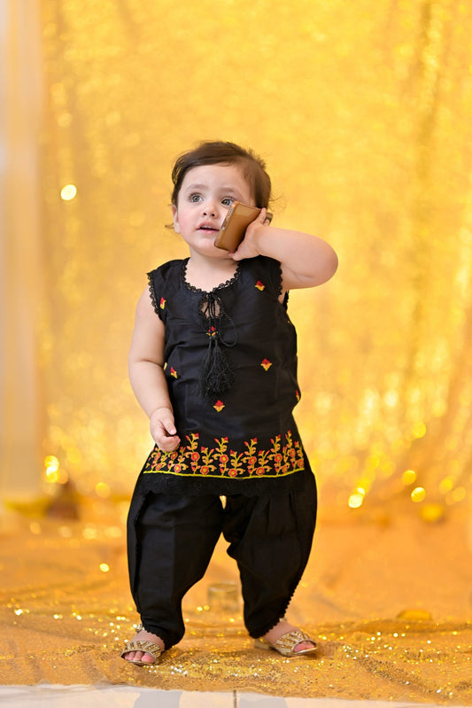 Mirha’s Black Suit | QS STUDIO | Frocks | Newborn baby clothes