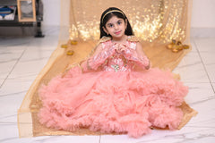 Peach Cape Style - Scarlet Blossom | QS STUDIO | Frocks | Newborn baby clothes