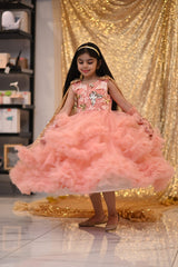 Peach Cape Style - Scarlet Blossom | QS STUDIO | Frocks | Newborn baby clothes