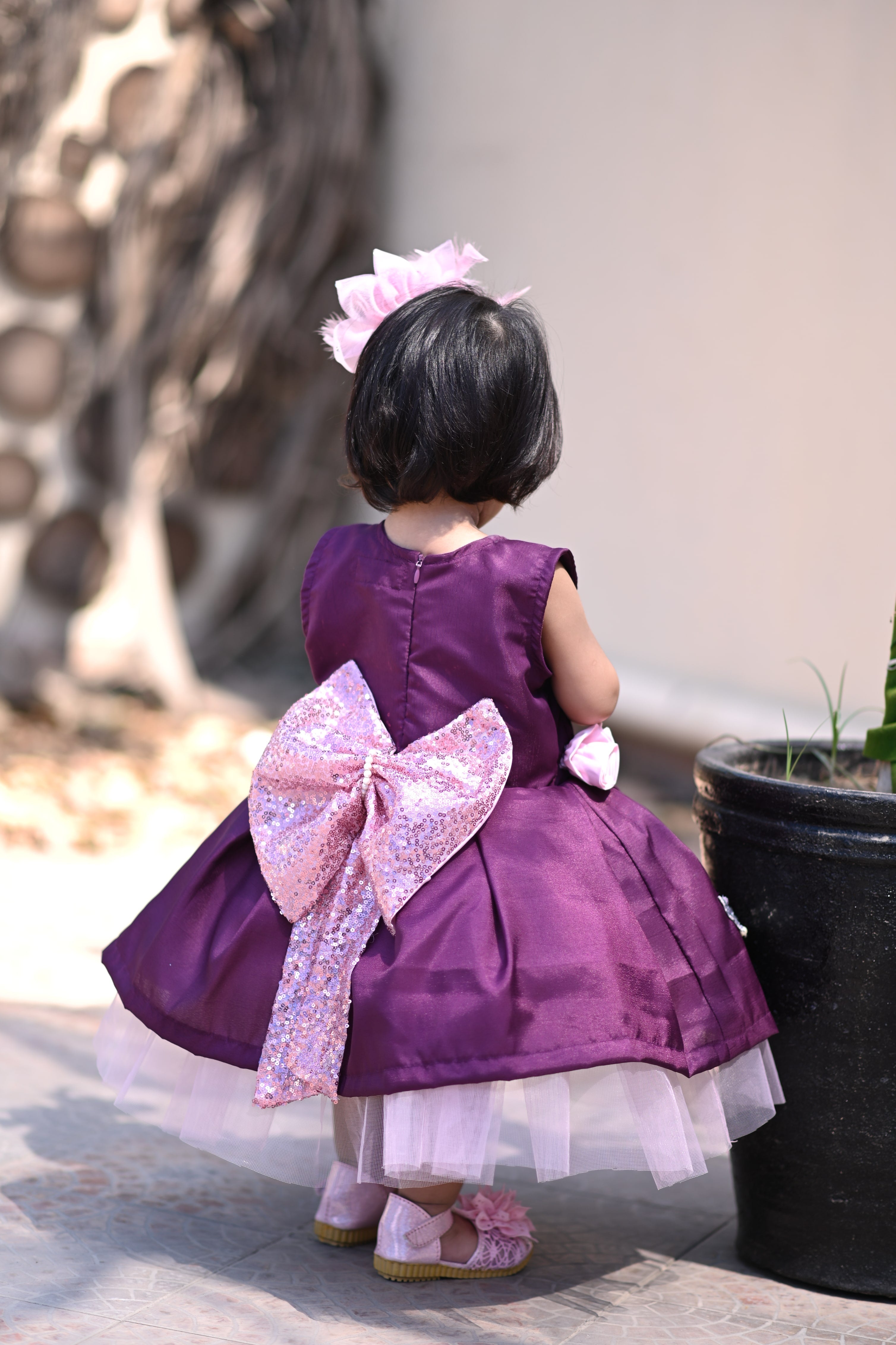 3D Bow, Butterfly And Flower Short Frock. | QS STUDIO | Frocks | Newborn baby clothes