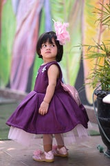 3D Bow, Butterfly And Flower Short Frock. | QS STUDIO | Frocks | Newborn baby clothes