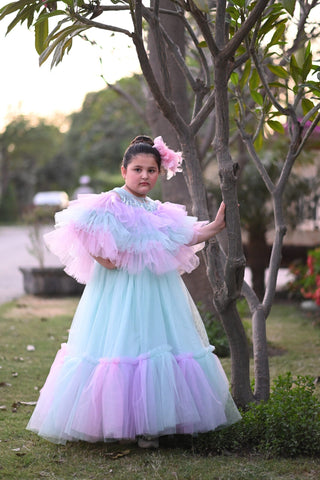 Mehar-i-mah Rainbow -majestic royal gown | QS STUDIO | Frocks | Newborn baby clothes