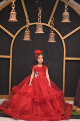 Royal Long Frock Based On Breeze Net And Ruffles | Frocks & Dress | QS STUDIO