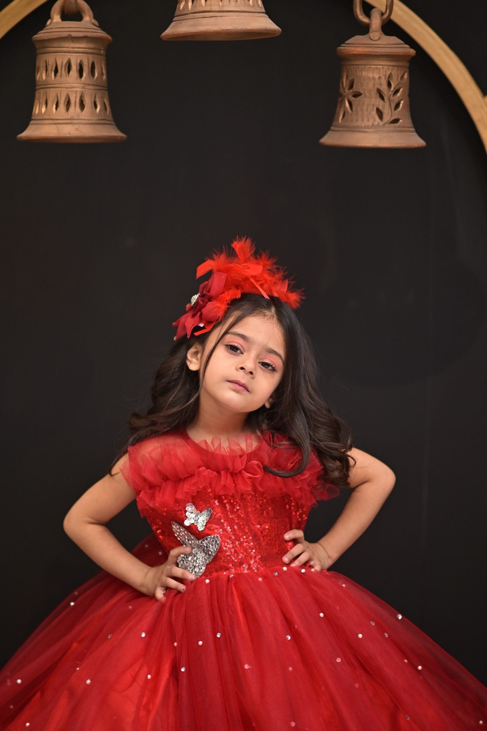 Red Rose - Ruby Butterfly | QS STUDIO | Frocks | Newborn baby clothes