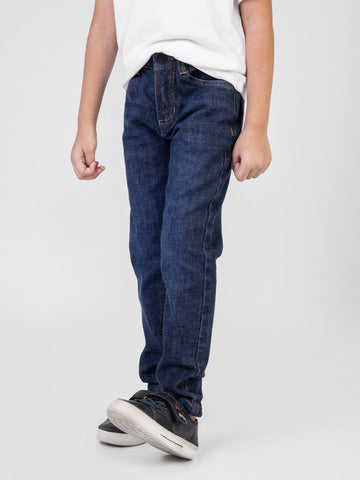 Dark Blue Casual Jeans With Whisker Wash - Junior Brumano Pakistan